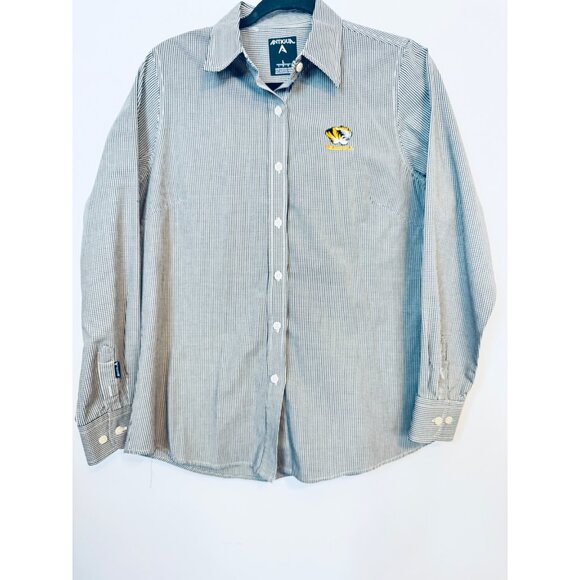 Antigua Large Univ of Missouri Black/White Checkered Button-Up Black & White - Picture 1 of 9